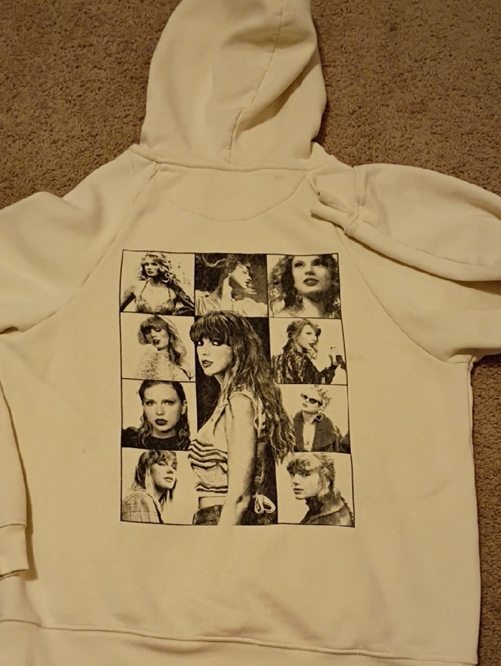 Taylor Swift Cream Pullover Hoodie with Black Text - Picture 4 of 6